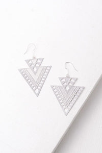 CiCi Silver Geometric Dangle Earrings