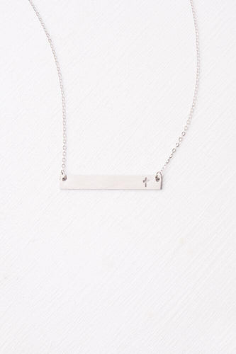Layla Silver Cross Bar Necklace