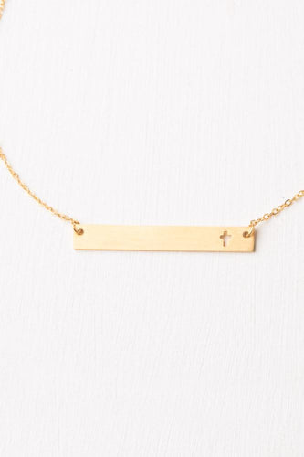Layla Gold Cross Bar Necklace
