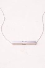 Load image into Gallery viewer, Faith Silver Bar Necklace