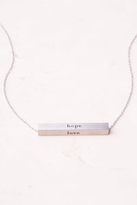 Faith Silver Bar Necklace