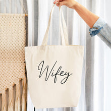 Load image into Gallery viewer, Wifey Canvas Tote