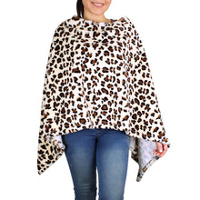 Load image into Gallery viewer, Creme Leopard Faux Fur Poncho