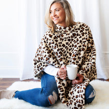 Load image into Gallery viewer, Creme Leopard Faux Fur Poncho