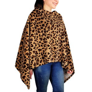 Leopard Faux Fur Poncho