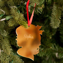 Load image into Gallery viewer, Girl Silhouette Mirrored Acrylic Ornament