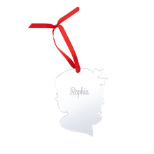Load image into Gallery viewer, Girl Silhouette Mirrored Acrylic Ornament