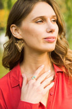 Load image into Gallery viewer, CiCi Gold Geometric Dangle Earrings