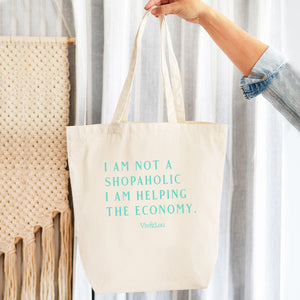 I am Not a Shopaholic Canvas Tote