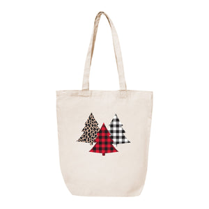 Buffalo Check & Leopard Tree Canvas Tote