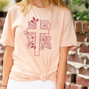 Floral Cross T-Shirt