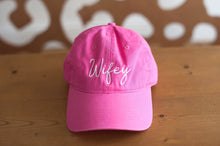 Load image into Gallery viewer, Hot Pink Wifey Cap in White Thread