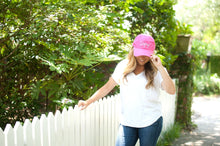 Load image into Gallery viewer, Hot Pink Wifey Cap in White Thread