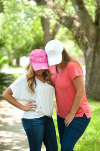 Hot Pink Wifey Cap in White Thread