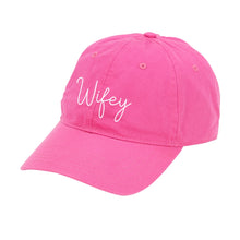 Load image into Gallery viewer, Hot Pink Wifey Cap in White Thread