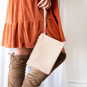 Tan Madeline Wristlet