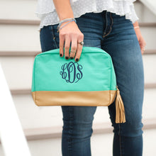 Load image into Gallery viewer, Mint Cabana Cosmetic Bag