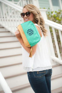 Mint Cabana Cosmetic Bag