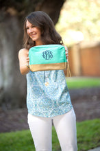 Load image into Gallery viewer, Mint Cabana Cosmetic Bag