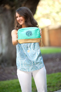 Mint Cabana Cosmetic Bag