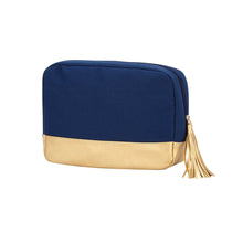 Load image into Gallery viewer, Navy Cabana Cosmetic Bag