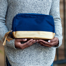 Load image into Gallery viewer, Navy Cabana Cosmetic Bag