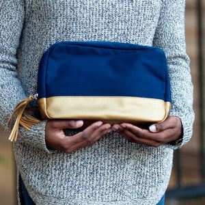 Navy Cabana Cosmetic Bag