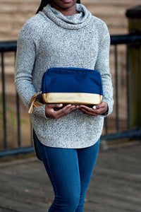 Navy Cabana Cosmetic Bag