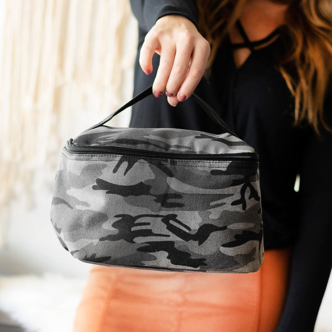 Black Camo Cosmetic Bag