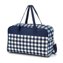 Load image into Gallery viewer, Navy Check Travel Bag