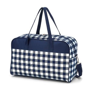 Navy Check Travel Bag