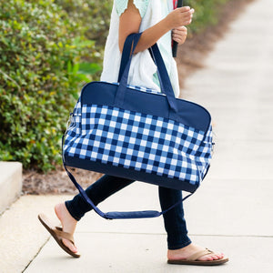 Navy Check Travel Bag