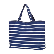 Load image into Gallery viewer, Navy Stripe Ally Tote