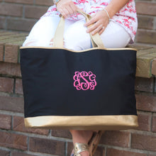 Load image into Gallery viewer, Black Cabana Tote