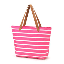 Load image into Gallery viewer, Hot Pink Stripe Tote