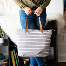 Load image into Gallery viewer, Tan Stripe Tote