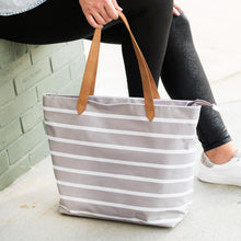 Load image into Gallery viewer, Tan Stripe Tote