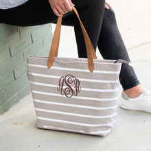 Load image into Gallery viewer, Tan Stripe Tote