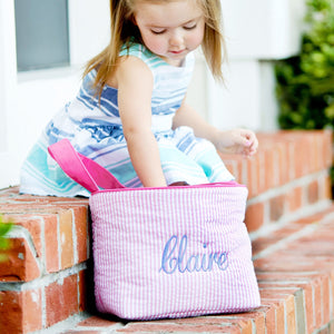 Pink Seersucker Bucket