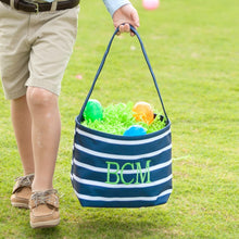 Load image into Gallery viewer, Navy Stripe Easter Bucket