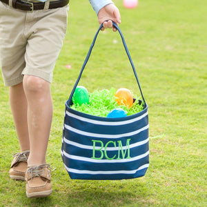 Navy Stripe Easter Bucket