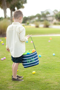 Navy Stripe Easter Bucket