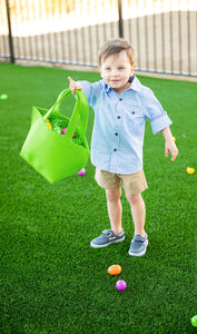 Green Felt Easter Bucket