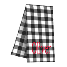 Load image into Gallery viewer, Black Buffalo Check Hand Towel