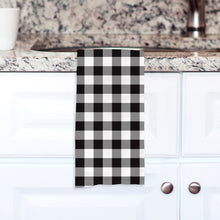 Load image into Gallery viewer, Black Buffalo Check Hand Towel