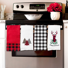 Load image into Gallery viewer, Black Buffalo Check Hand Towel