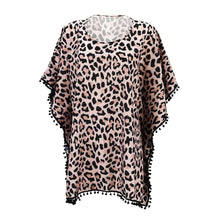 Load image into Gallery viewer, Wild Side Leopard Pom-Pom Cover Up