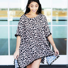 Load image into Gallery viewer, Wild Side Leopard Pom-Pom Cover Up