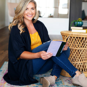 Navy Lindsey Top