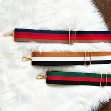 Load image into Gallery viewer, Black, Red &amp; Green Stripe Crossbody Strap